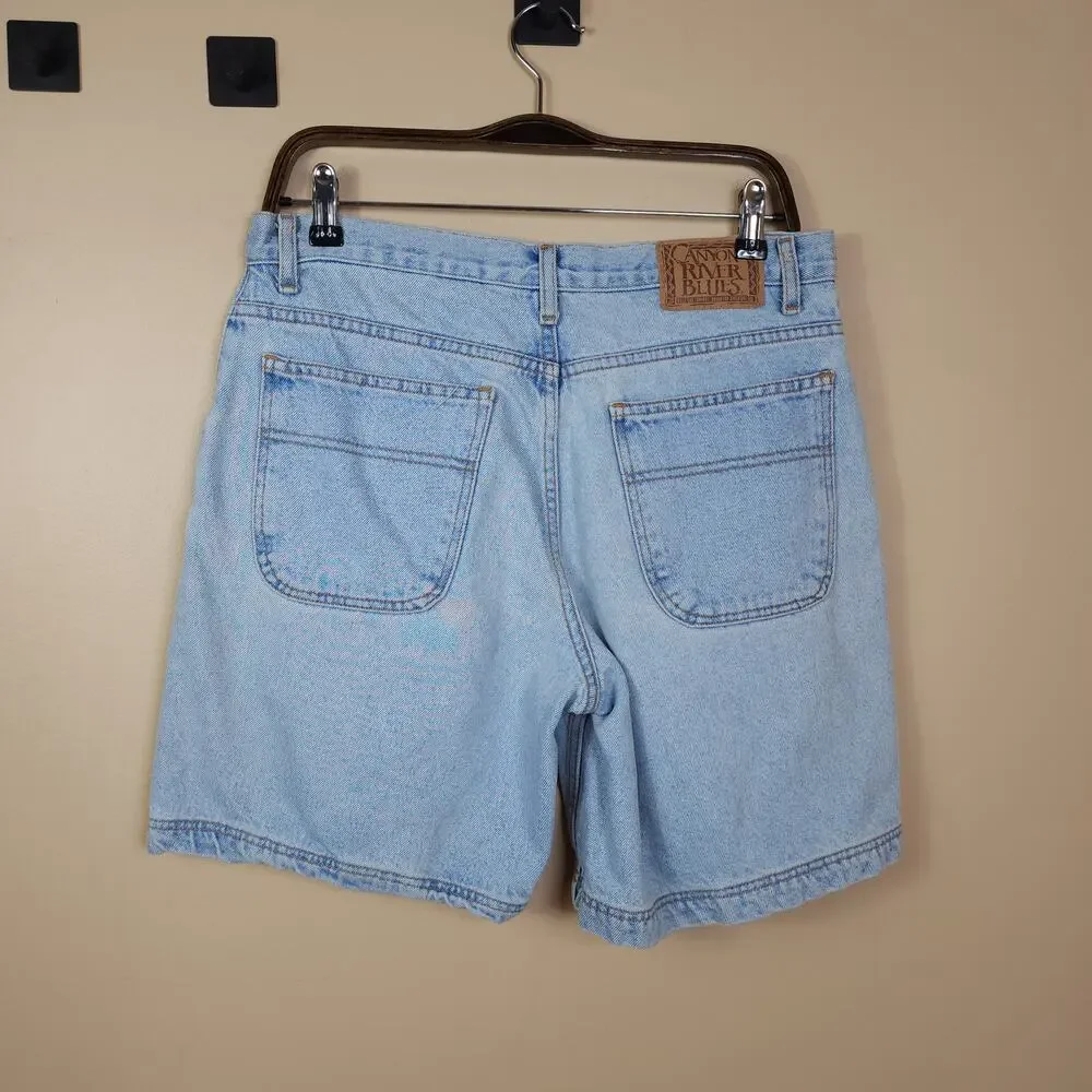 Vintage Canyon River Ladies Baggy Light Wash Jean Shorts Size 11